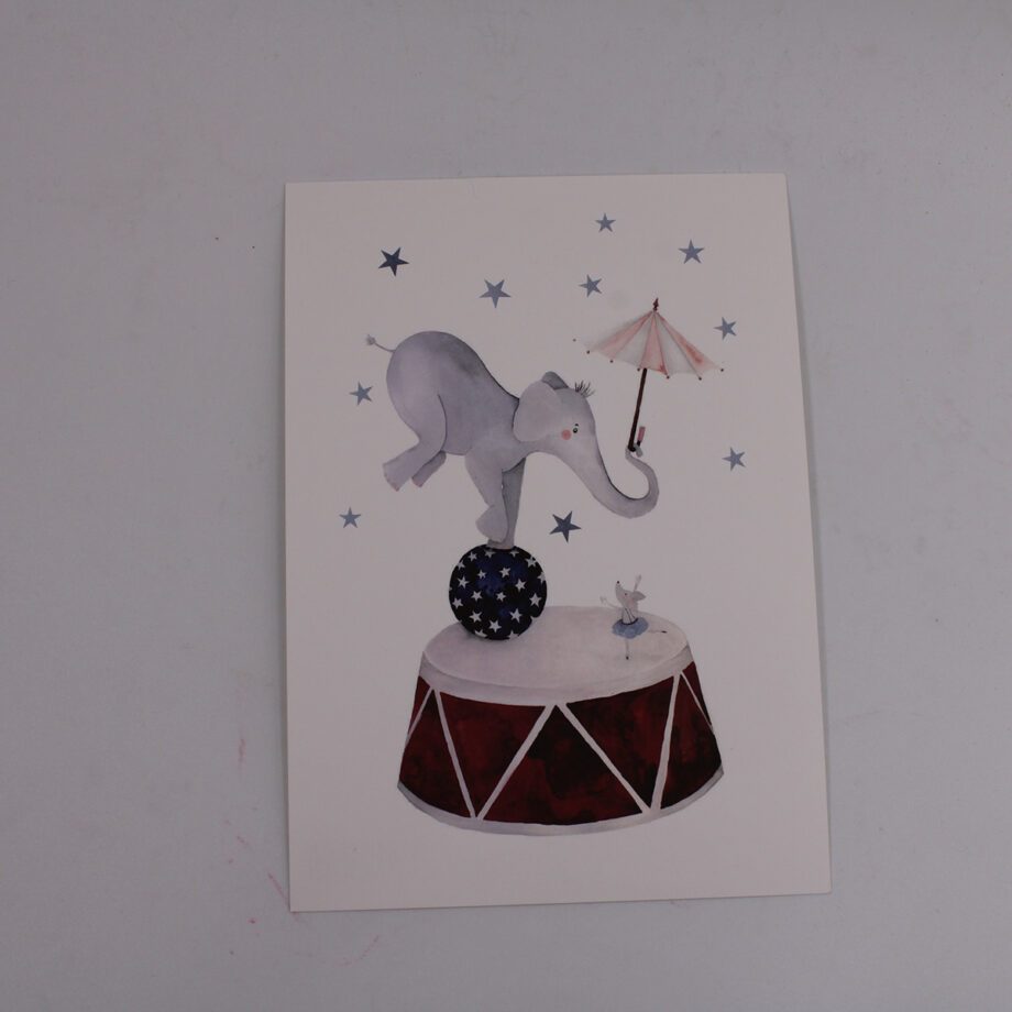 Papeterie Postkarte Elefant Aquarell Wanddeko Leo la Douce Accessoires Zauberladen Hietzing
