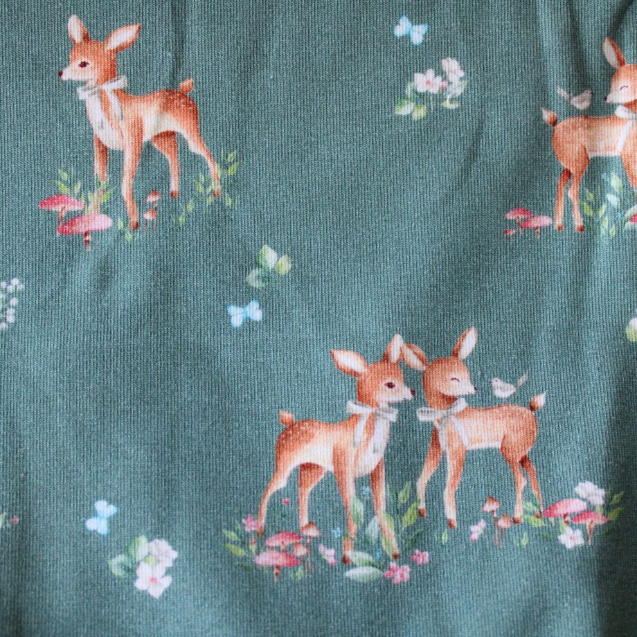 Nähen Stoffe Rehe Deer Jersey Bio Gots